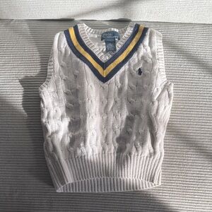 Polo by Ralph Lauren Men's Cream Cable Knit Sweater Vest